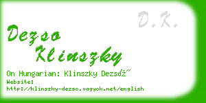 dezso klinszky business card